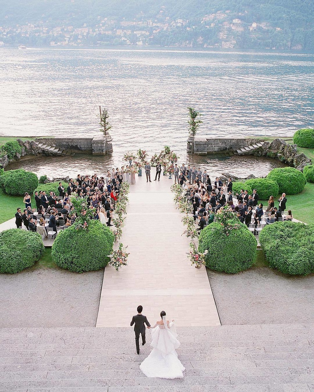Lake Como wedding ceremony by the water